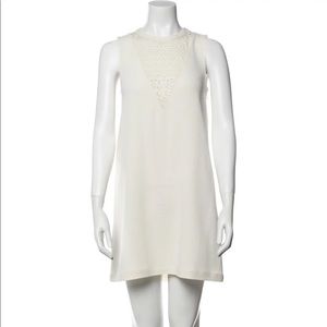 REBECCA MINKOFF IVORY SLEEVELESS SHIFT DRESS, Lace